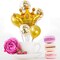 5 PCS Happy Birthday Five-pointed Star Gold Crown 1 Foil Balloons for Birthday Party